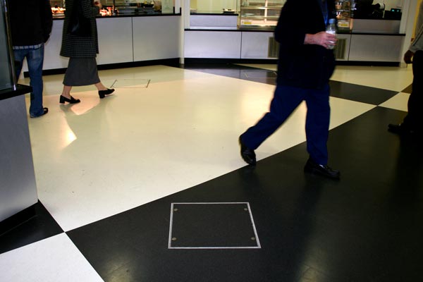 Flexible flooring access cover from Howe Green at Queens Hospital, Romford